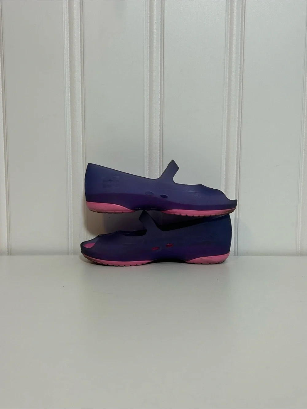 Crocs Kids Waterproof Purple Pink Mary Jane Clog